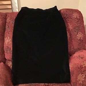 Vintage black velvet pencil skirt